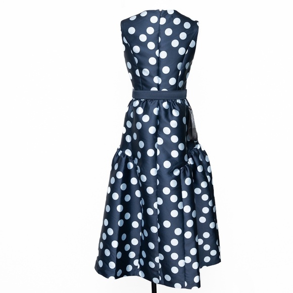 Kay Unger. Tinslee Tea Length Polka Dot Dress. - Picture 3 of 13